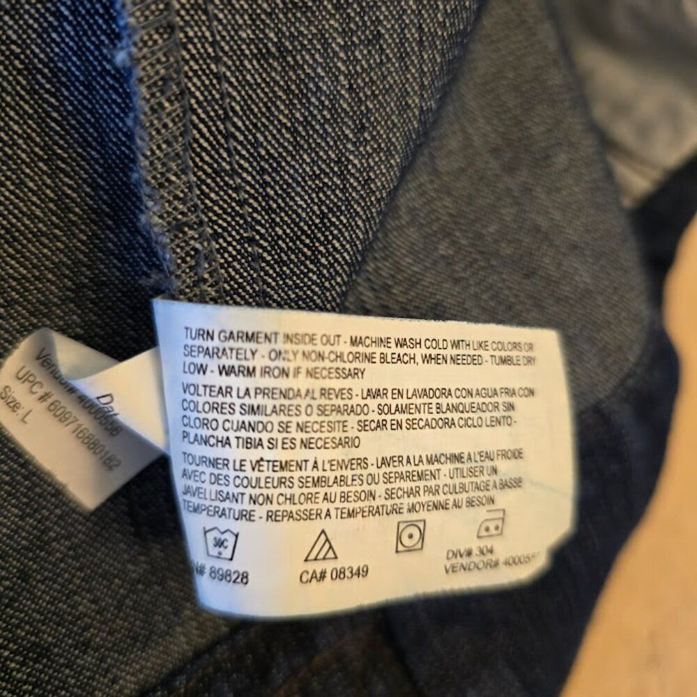 BANDOLINO SIZE LARGE BLUE DENIM JACKET FUNCTIONAL FRONT POCKETS BUTTON FRONT - Picture 8 of 8